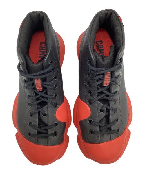 CAMPER（カンペール）CAMPER (カンペール) ミドルカットスニーカー ブラック×レッド サイズ:26-21の古着・服飾アイテム