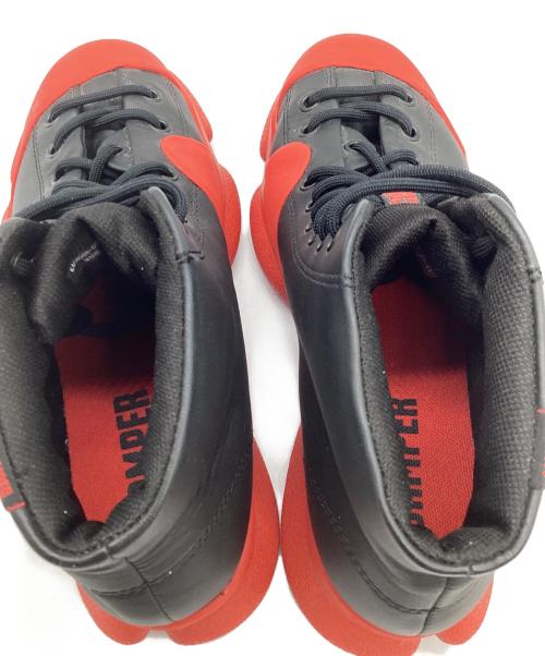 CAMPER（カンペール）CAMPER (カンペール) ミドルカットスニーカー ブラック×レッド サイズ:26-21の古着・服飾アイテム