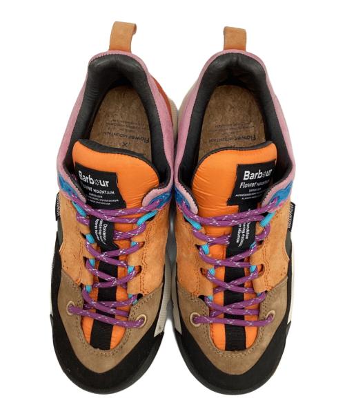Barbour（バブアー）Barbour (バブアー) Flower MOUNTAIN (フラワーマウンテン) スニーカー ピンク×オレンジ×ブラック サイズ:230の古着・服飾アイテム