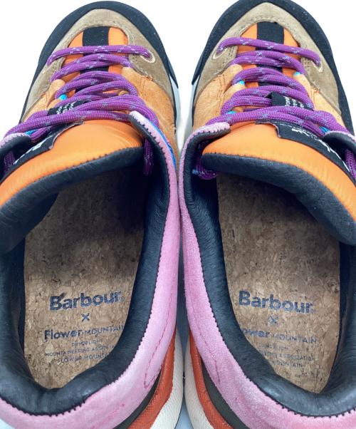 Barbour（バブアー）Barbour (バブアー) Flower MOUNTAIN (フラワーマウンテン) スニーカー ピンク×オレンジ×ブラック サイズ:230の古着・服飾アイテム
