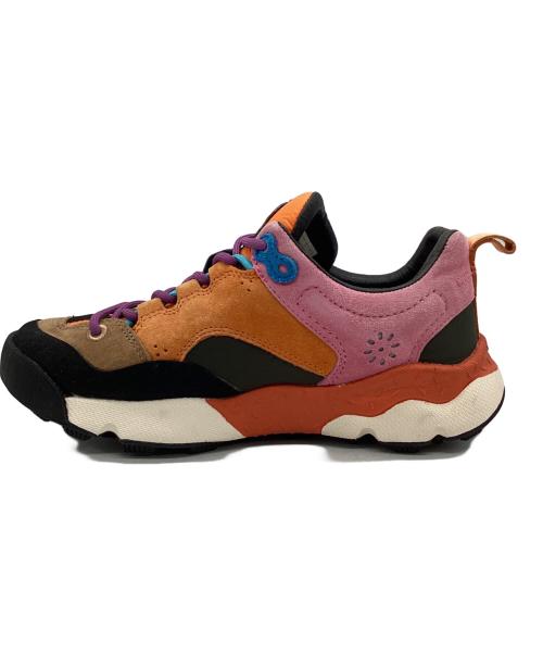 Barbour（バブアー）Barbour (バブアー) Flower MOUNTAIN (フラワーマウンテン) スニーカー ピンク×オレンジ×ブラック サイズ:230の古着・服飾アイテム