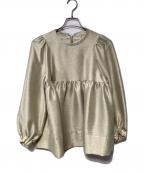 YORIヨリ）の古着「シャイニーパフブラウス」｜ベージュ