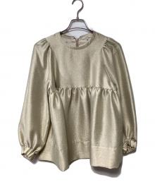 YORI（ヨリ）の古着「シャイニーパフブラウス」｜ベージュ