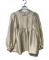 YORI（ヨリ）の古着「シャイニーパフブラウス」｜ベージュ