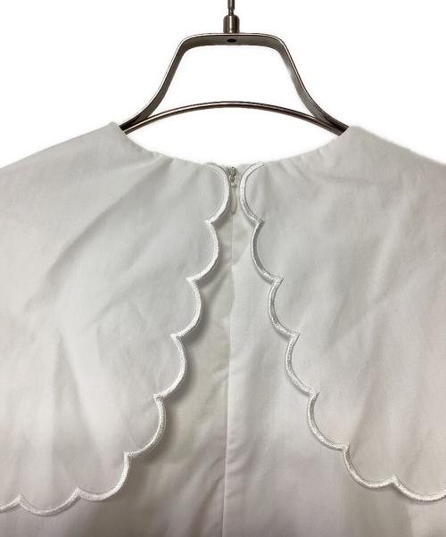 YORI（ヨリ）YORI (ヨリ) スカラップロングスリーブブラウス ホワイト サイズ:Fの古着・服飾アイテム