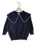 YORI（ヨリ）の古着「コットン刺繍カラーニット」｜ネイビー