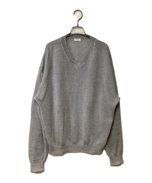 crepuscule（クレプスキュール）crepuscule (クレプスキュール) Vネックリネンプルオーバーニット グレー サイズ:2の古着・服飾アイテム