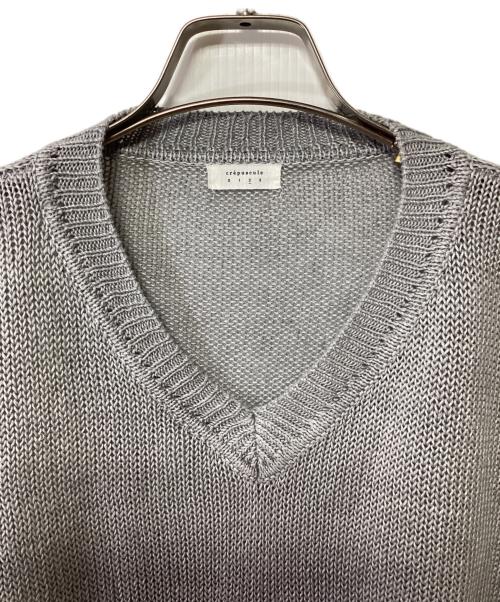 crepuscule（クレプスキュール）crepuscule (クレプスキュール) Vネックリネンプルオーバーニット グレー サイズ:2の古着・服飾アイテム