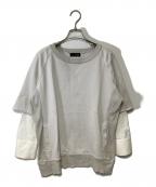 RISMAT by Y'sリスマットバイワイズ）の古着「レイヤードカットソー」｜ライトグレー×ホワイト