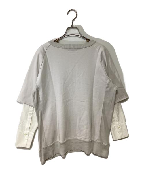 RISMAT by Y's（リスマットバイワイズ）RISMAT by Y's (リスマットバイワイズ) レイヤードカットソー ライトグレー×ホワイト サイズ:2の古着・服飾アイテム