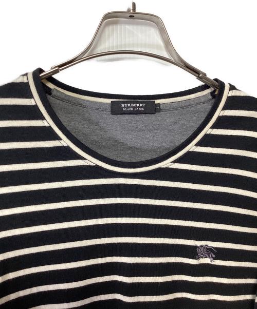 BURBERRY BLACK LABEL（バーバリーブラックレーベル）BURBERRY BLACK LABEL (バーバリーブラックレーベル) 長袖Tシャツ ブラック×ホワイト サイズ:2の古着・服飾アイテム