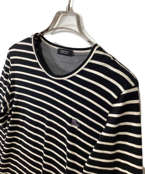 BURBERRY BLACK LABEL（バーバリーブラックレーベル）BURBERRY BLACK LABEL (バーバリーブラックレーベル) 長袖Tシャツ ブラック×ホワイト サイズ:2の古着・服飾アイテム