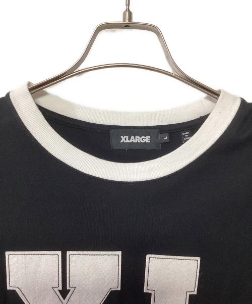 X-LARGE（エクストララージ）X-LARGE (エクストララージ) パッチリンガーTシャツ ブラック サイズ:Lの古着・服飾アイテム