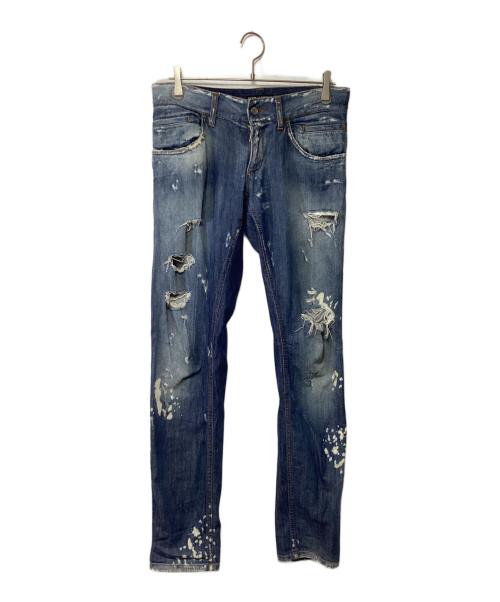 DOLCE & GABBANA（ドルチェ＆ガッバーナ）DOLCE & GABBANA (ドルチェ＆ガッバーナ) ダメージデニムパンツ インディゴ サイズ:44の古着・服飾アイテム