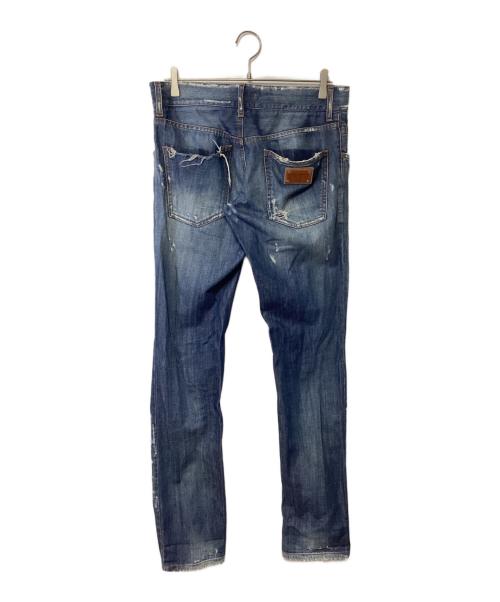DOLCE & GABBANA（ドルチェ＆ガッバーナ）DOLCE & GABBANA (ドルチェ＆ガッバーナ) ダメージデニムパンツ インディゴ サイズ:44の古着・服飾アイテム