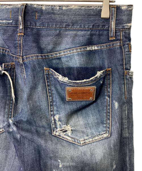 DOLCE & GABBANA（ドルチェ＆ガッバーナ）DOLCE & GABBANA (ドルチェ＆ガッバーナ) ダメージデニムパンツ インディゴ サイズ:44の古着・服飾アイテム