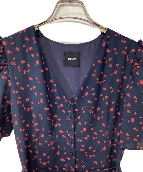 ROSY LUCE（ロージールーチェ）ROSY LUCE (ロージールーチェ) 半袖ワンピース　	BIRTHDAY DRESS ネイビー×レッド サイズ:Sの古着・服飾アイテム