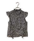 Nobleノーブル）の古着「ノースリーブブラウス」｜ブラック×ホワイト