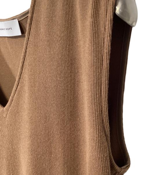 Adam et Rope（アダム エ ロペ）Adam et Rope (アダム エ ロペ) ノースリーブワンピース ブラウン×グリーン サイズ:Fの古着・服飾アイテム