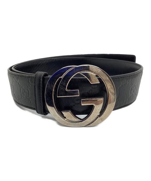 GUCCI（グッチ）GUCCI (グッチ) インターロッキングG ベルト ブラック サイズ:80・32の古着・服飾アイテム
