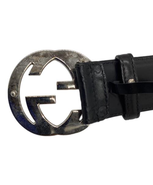 GUCCI（グッチ）GUCCI (グッチ) インターロッキングG ベルト ブラック サイズ:80・32の古着・服飾アイテム