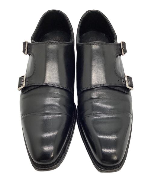 SHETLAND FOX（シェットランドフォックス）SHETLAND FOX (シェットランドフォックス) ダブルモンクストラップシューズ ブラック サイズ:SIZE 24cm（6）の古着・服飾アイテム