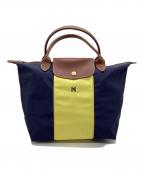 LONGCHAMPロンシャン）の古着「ハンドバッグ」｜ネイビー×イエロー