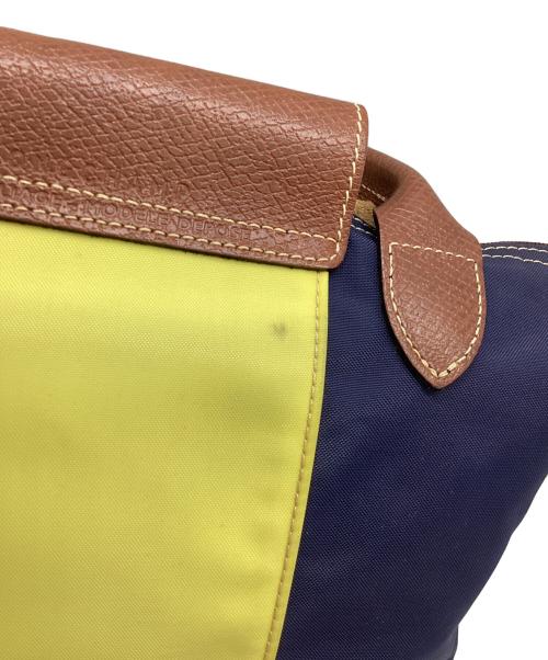 LONGCHAMP（ロンシャン）LONGCHAMP (ロンシャン) ハンドバッグ ネイビー×イエローの古着・服飾アイテム