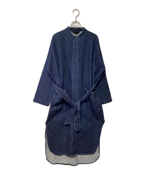 eternite de soi-e（エテルニテ ドゥ ソワ）eternite de soi-e (エテルニテ ドゥ ソワ) 長袖ワンピース インディゴ サイズ:1の古着・服飾アイテム