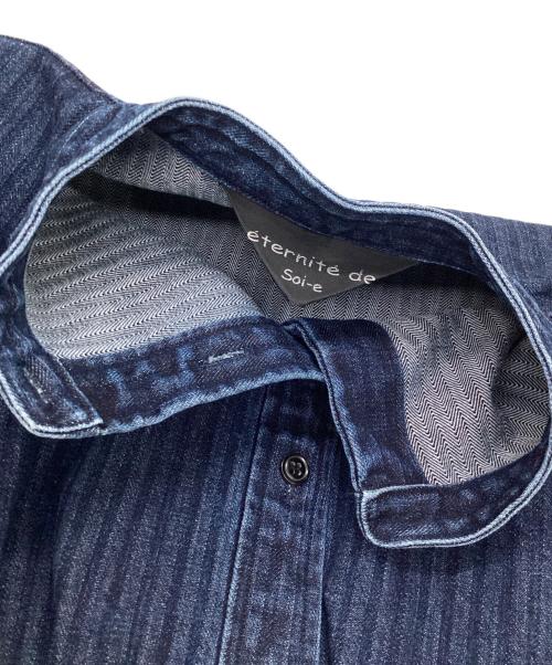 eternite de soi-e（エテルニテ ドゥ ソワ）eternite de soi-e (エテルニテ ドゥ ソワ) 長袖ワンピース インディゴ サイズ:1の古着・服飾アイテム