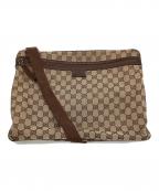 GUCCIグッチ）の古着「ショルダーバッグ　GG」｜ベージュ×ブラウン