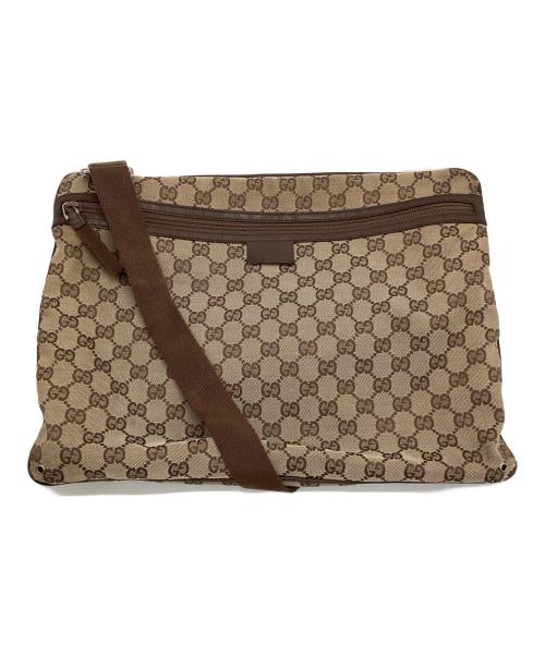 GUCCI（グッチ）GUCCI (グッチ) ショルダーバッグ　GG ベージュ×ブラウンの古着・服飾アイテム