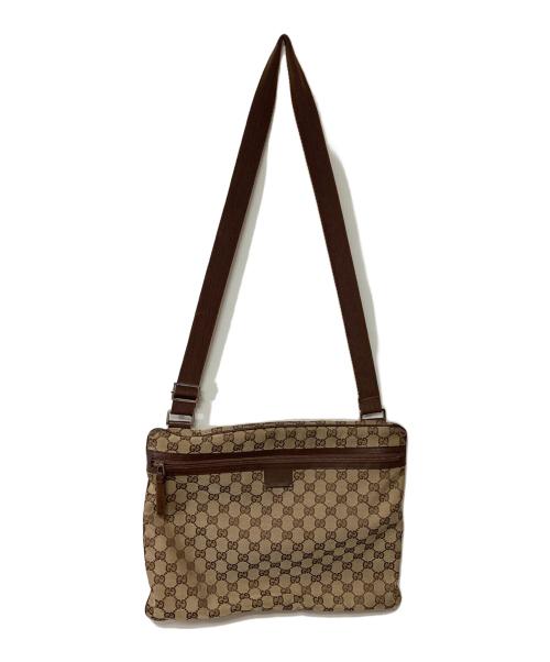 GUCCI（グッチ）GUCCI (グッチ) ショルダーバッグ　GG ベージュ×ブラウンの古着・服飾アイテム
