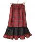 kutir（クティール）の古着「ダブルチェックフリルスカート」｜レッド×グリーン