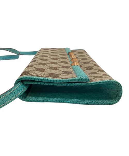 GUCCI（グッチ）GUCCI (グッチ) ショルダーポーチ　GGキャンバス/バンブー ベージュ×ブルーの古着・服飾アイテム