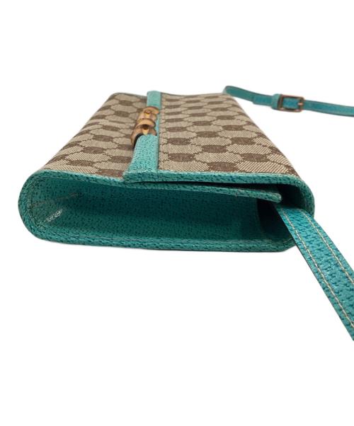 GUCCI（グッチ）GUCCI (グッチ) ショルダーポーチ　GGキャンバス/バンブー ベージュ×ブルーの古着・服飾アイテム