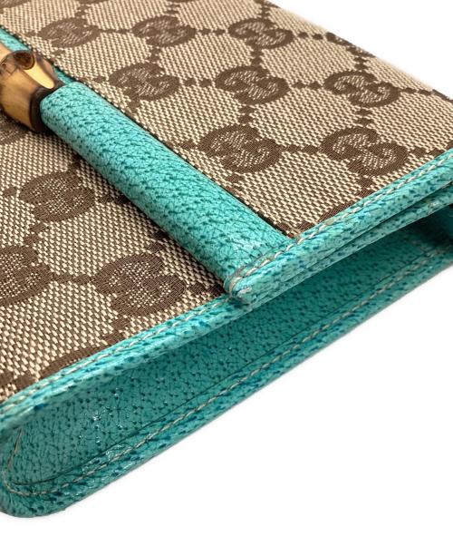 GUCCI（グッチ）GUCCI (グッチ) ショルダーポーチ　GGキャンバス/バンブー ベージュ×ブルーの古着・服飾アイテム