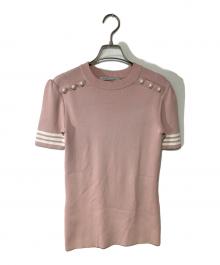 BORDERS at BALCONY（ボーダーズアットバルコニー）の古着「薄手ニット」｜ライトピンク