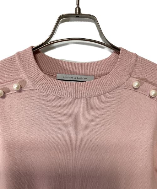 BORDERS at BALCONY（ボーダーズアットバルコニー）BORDERS at BALCONY (ボーダーズアットバルコニー) 薄手ニット ライトピンク サイズ:36の古着・服飾アイテム