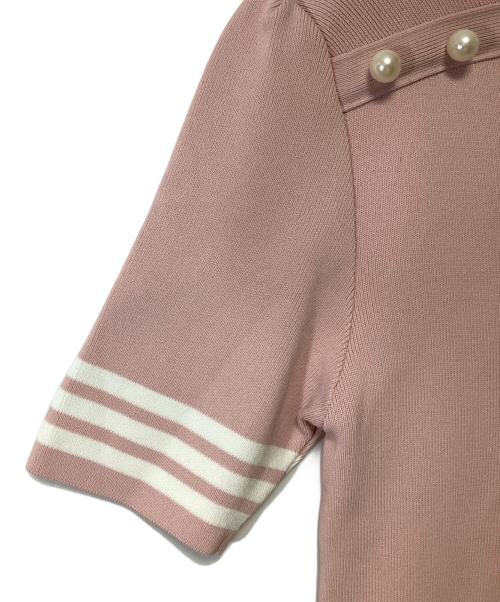 BORDERS at BALCONY（ボーダーズアットバルコニー）BORDERS at BALCONY (ボーダーズアットバルコニー) 薄手ニット ライトピンク サイズ:36の古着・服飾アイテム