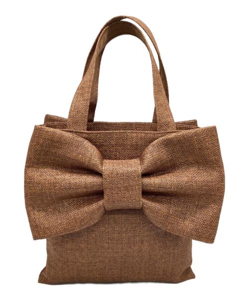 MUGUET（ミュゲ）MUGUET (ミュゲ) リボントートバッグ ブラウンの古着・服飾アイテム