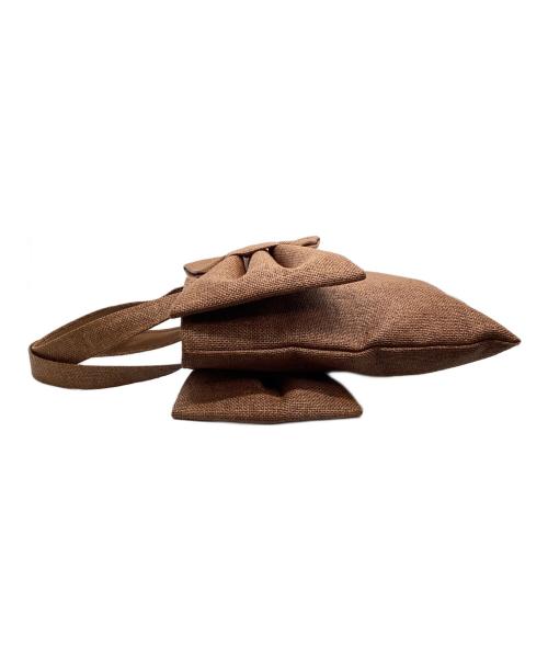 MUGUET（ミュゲ）MUGUET (ミュゲ) リボントートバッグ ブラウンの古着・服飾アイテム