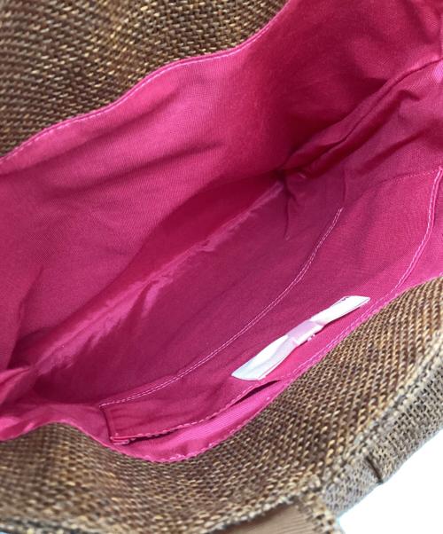 MUGUET（ミュゲ）MUGUET (ミュゲ) リボントートバッグ ブラウンの古着・服飾アイテム