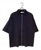 PUBLIC TOKYOパブリックトウキョウ）の古着「プリーツニットジップシャツ」｜ブラック