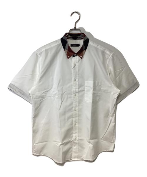 BLACK LABEL CRESTBRIDGE（ブラックレーベル クレストブリッジ）BLACK LABEL CRESTBRIDGE (ブラックレーベル クレストブリッジ) 半袖シャツ ホワイト サイズ:Lの古着・服飾アイテム