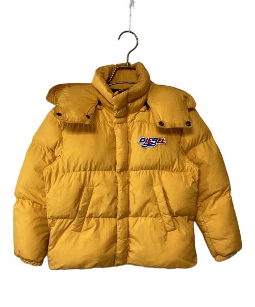 DIESEL（ディーゼル）DIESEL (ディーゼル) フーディーパディングジャケット イエロー サイズ:8Yの古着・服飾アイテム