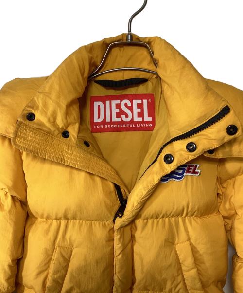 DIESEL（ディーゼル）DIESEL (ディーゼル) フーディーパディングジャケット イエロー サイズ:8Yの古着・服飾アイテム