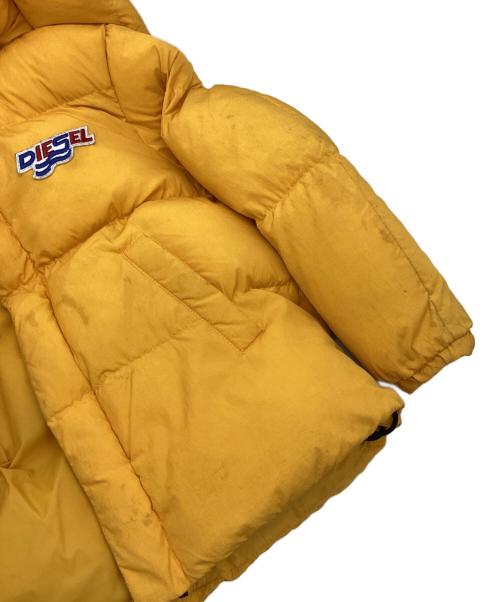 DIESEL（ディーゼル）DIESEL (ディーゼル) フーディーパディングジャケット イエロー サイズ:8Yの古着・服飾アイテム