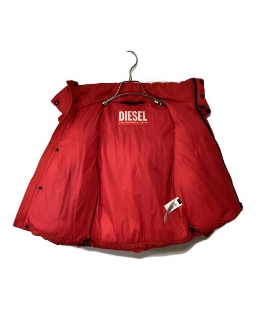 DIESEL（ディーゼル）DIESEL (ディーゼル) フーディーパディングジャケット レッド サイズ:8Yの古着・服飾アイテム