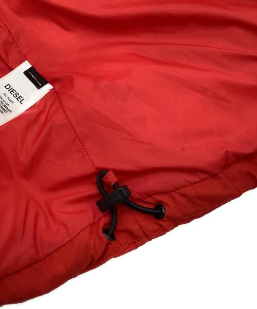 DIESEL（ディーゼル）DIESEL (ディーゼル) フーディーパディングジャケット レッド サイズ:8Yの古着・服飾アイテム